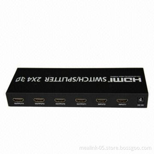 HDMI Switcher, 2 x 4, 2-in-4 Out for HDTV PS3 DVD 1080P with Remote